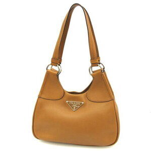 Prada Vitello Daino hobo bag tan caramel brown calf leather